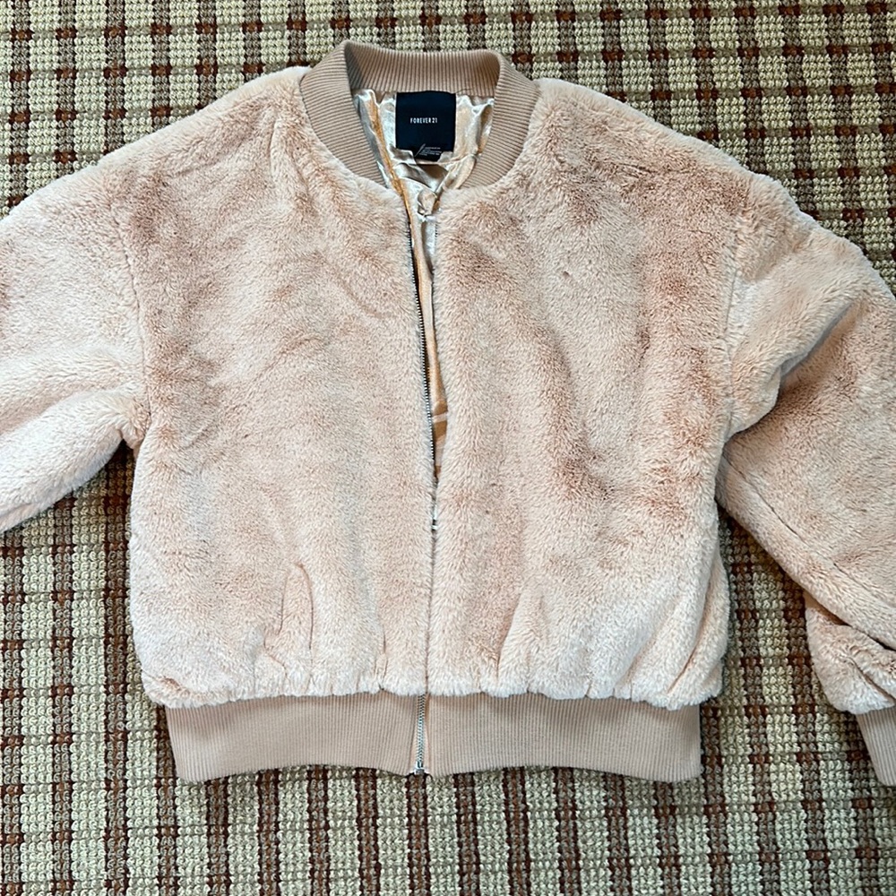Faux Fur Zip-up Bomber